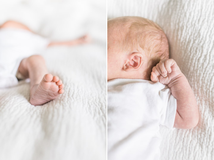 A newborn boy poses during his Dallas Newborn Photography session
