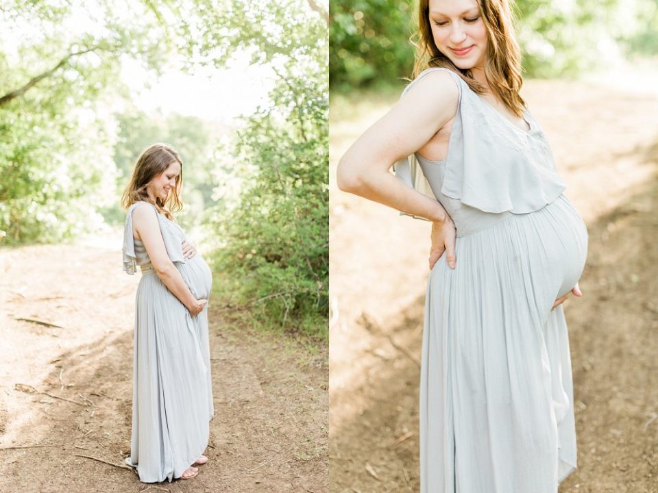 Light and bright outdoor maternity photo