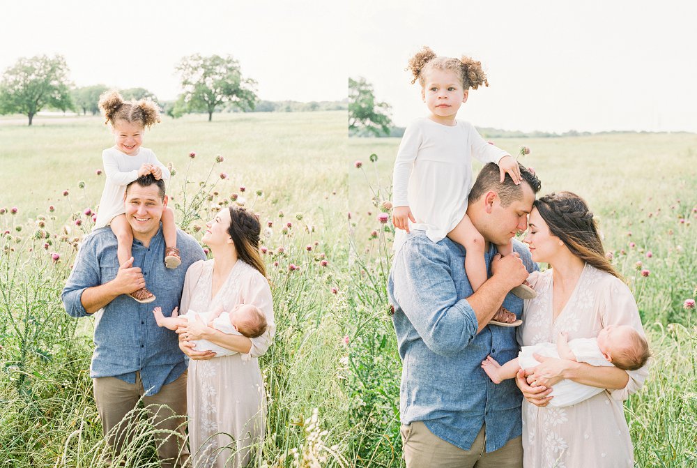 Happy family photos in gorgeous grassy field