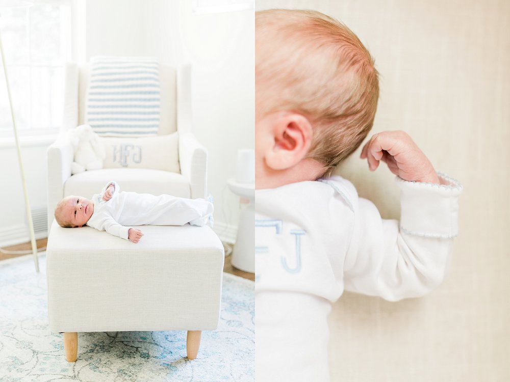 Newborn baby boy in-home photography session